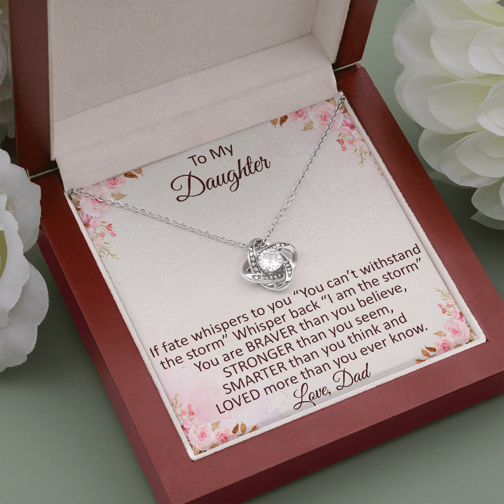 Daddy To Daughter Love Knot Necklace – Graduation Day, Birthday Gift,  Christmas Present For Daughter – Fashion Jewelry