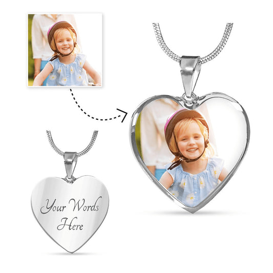 Personalized Your Custom Photo Heart Pendant Necklace Gift For Loved Memories (264703646007)