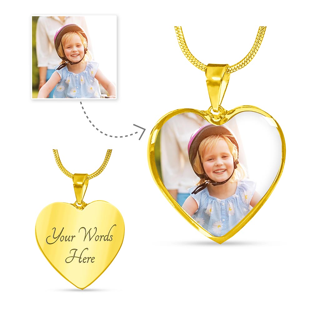 Personalized Your Custom Photo Heart Pendant Necklace Gift For Loved Memories (264703646007)